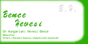 bence hevesi business card